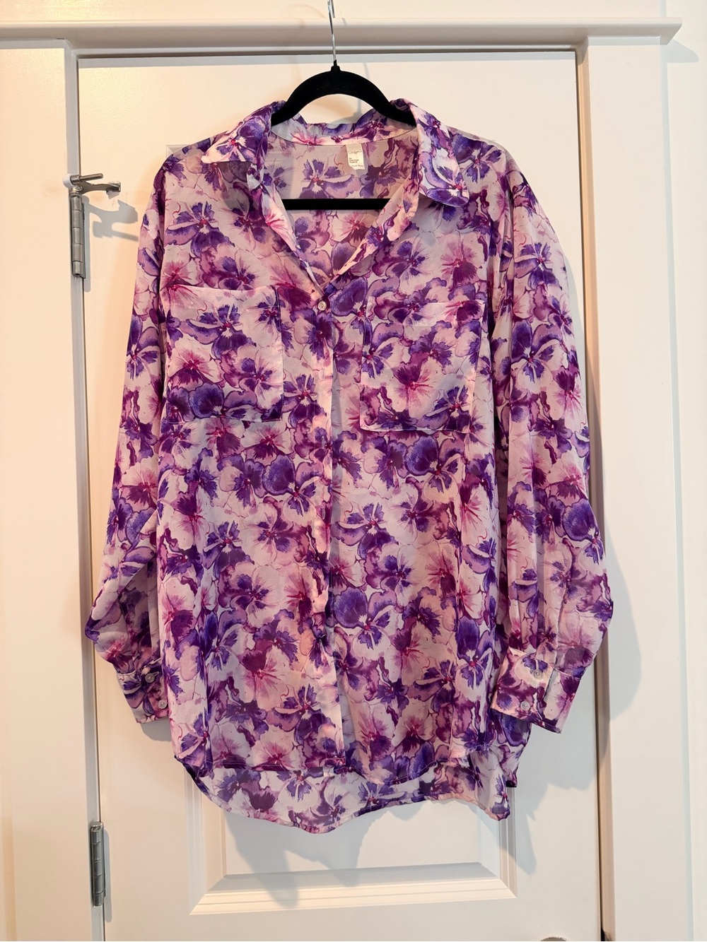 American Apparel Chiffon Floral Button-Up Shirt